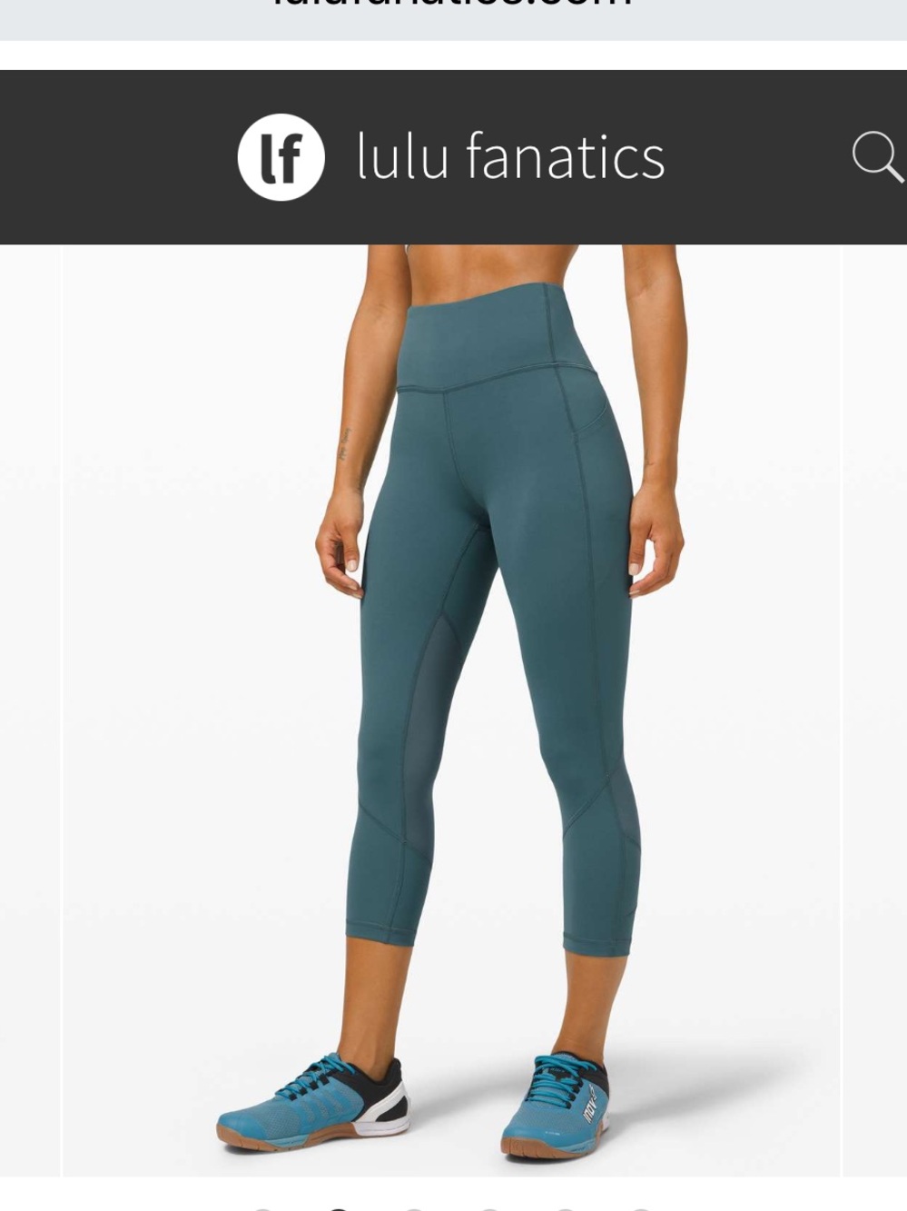 Lululemon Pace Rival High-Rise Crop 22" w Pockets Sz 10 Desert Teal Blue Green